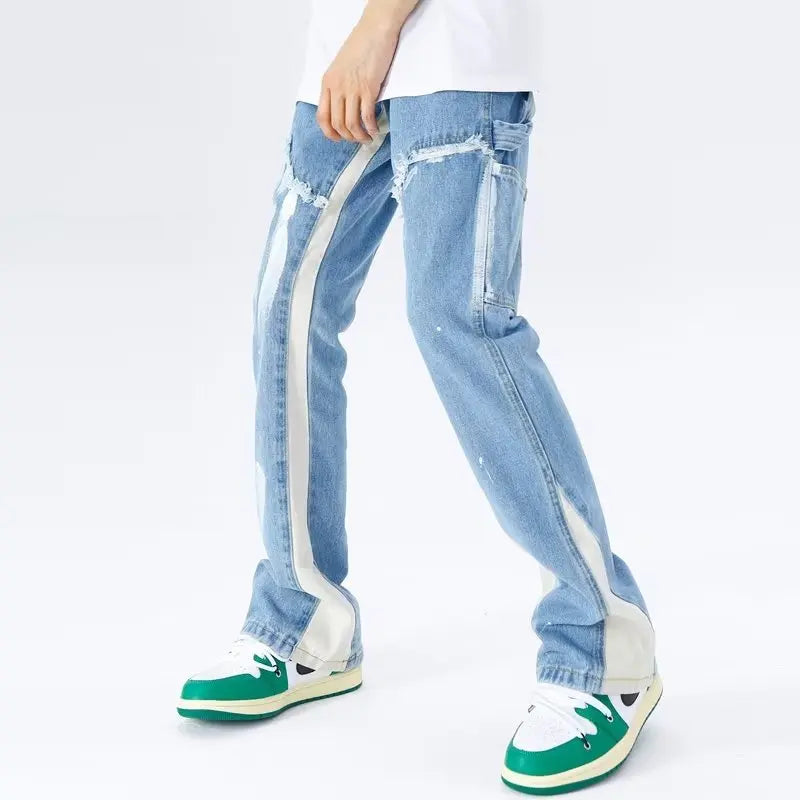 Denim broek met trekkoorden