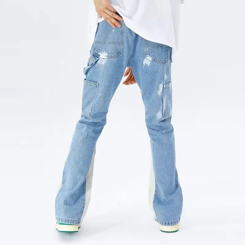 Denim broek met trekkoorden