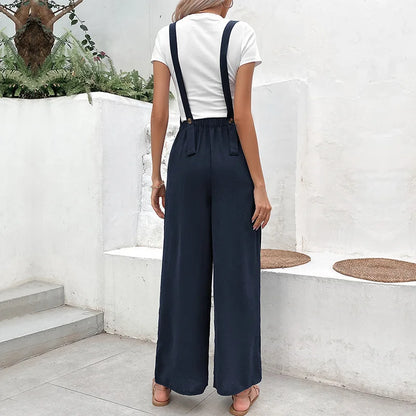 Jumpsuit met wijde pijpen en taillesluiting