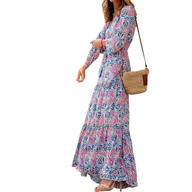 Bohemian maxi-jurk met paisleypatroon