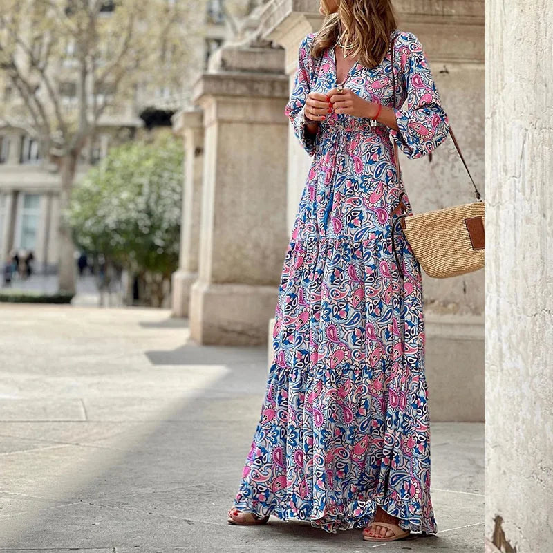 Bohemian maxi-jurk met paisleypatroon