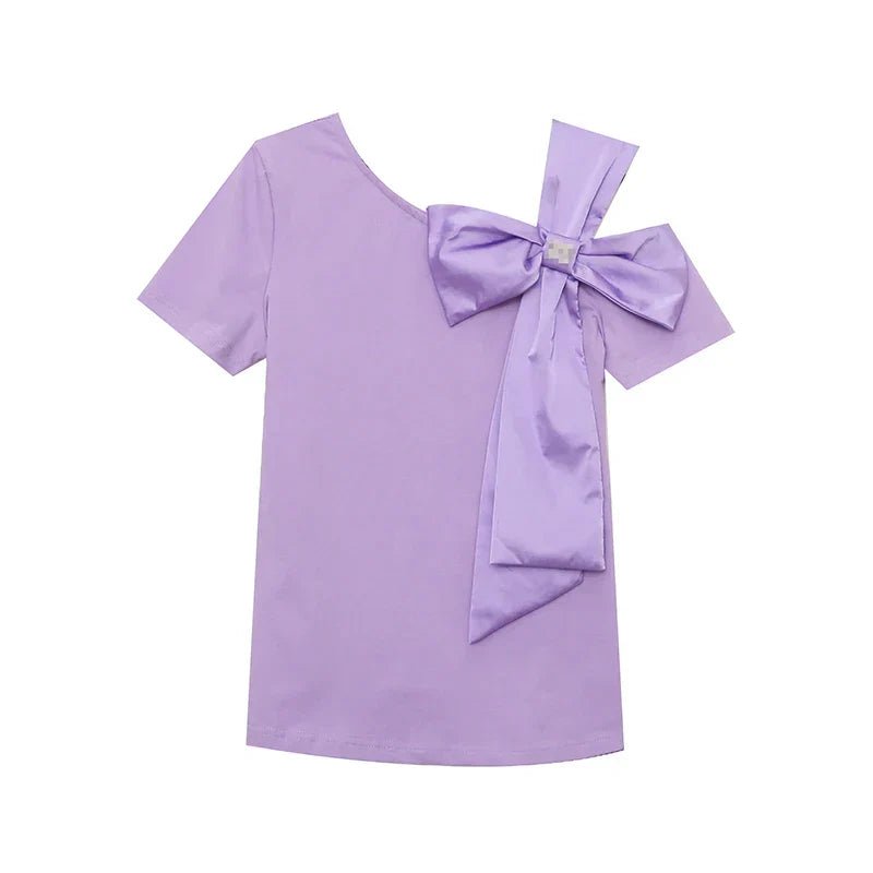 Nieuw T-shirt in Koreaanse stijl met grote strik