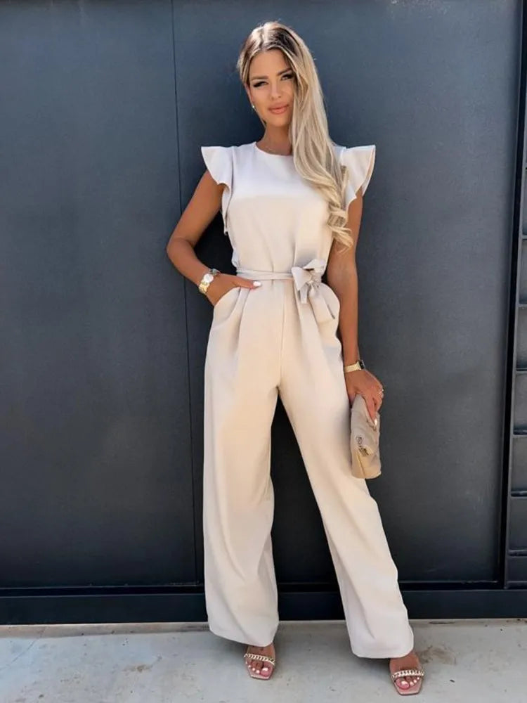 Elegante jumpsuit met wijde pijpen