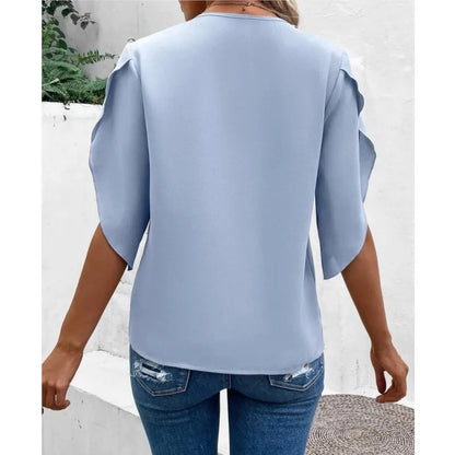 Comfortabele Casual Kanten V-Hals