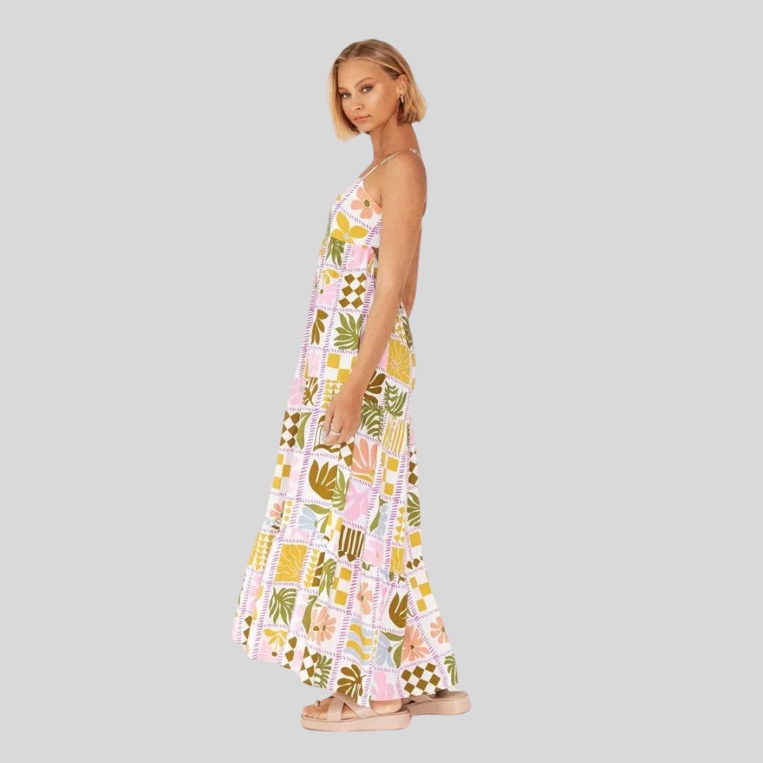 Zomerse maxi-jurk met delicate prints