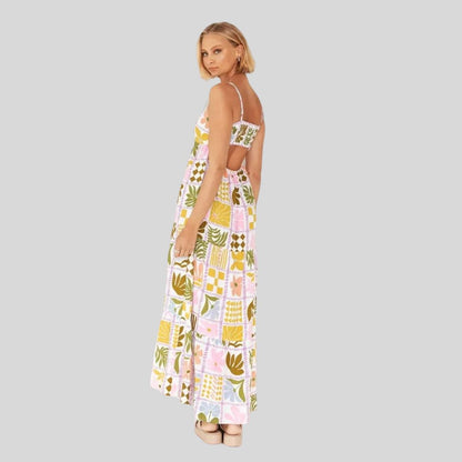 Zomerse maxi-jurk met delicate prints