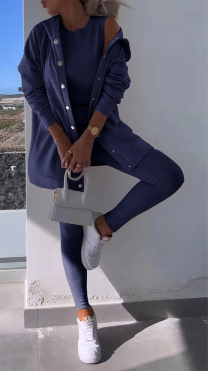 Pien | Elegant Vest met Sweatshirt met Capuchon Set