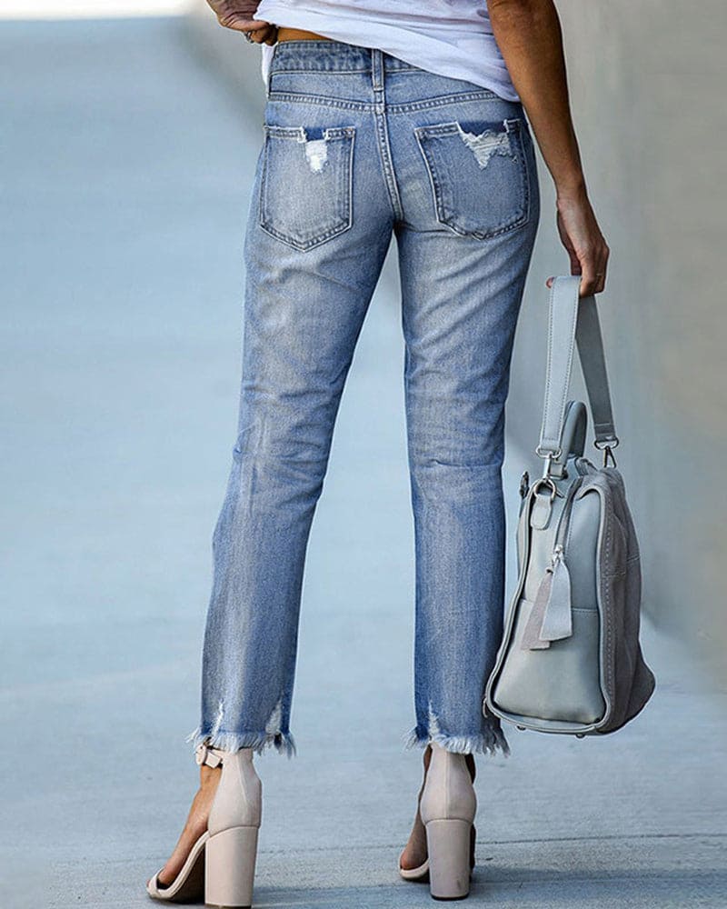 Casual denim broek