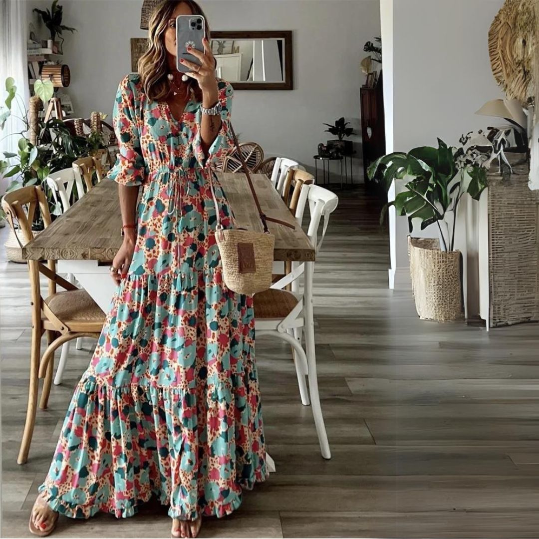 Bohemian maxi-jurk met paisleypatroon