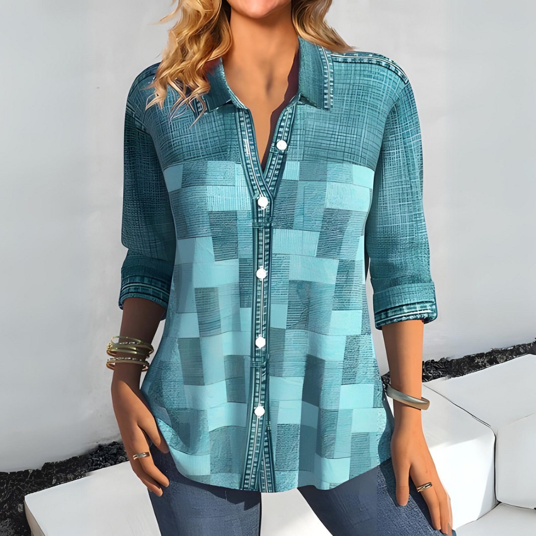 Casual Geruite Blouse