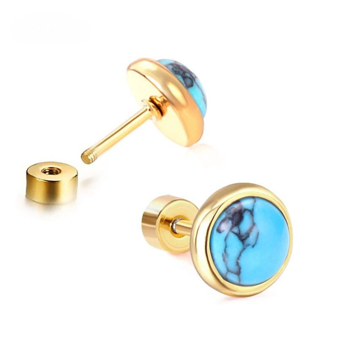 Elegante ronde cabochon oorbellen