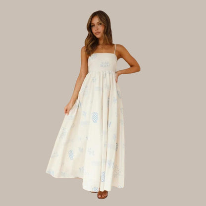 Zomerse maxi-jurk met delicate prints