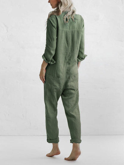 Casual jumpsuit met lange mouwen