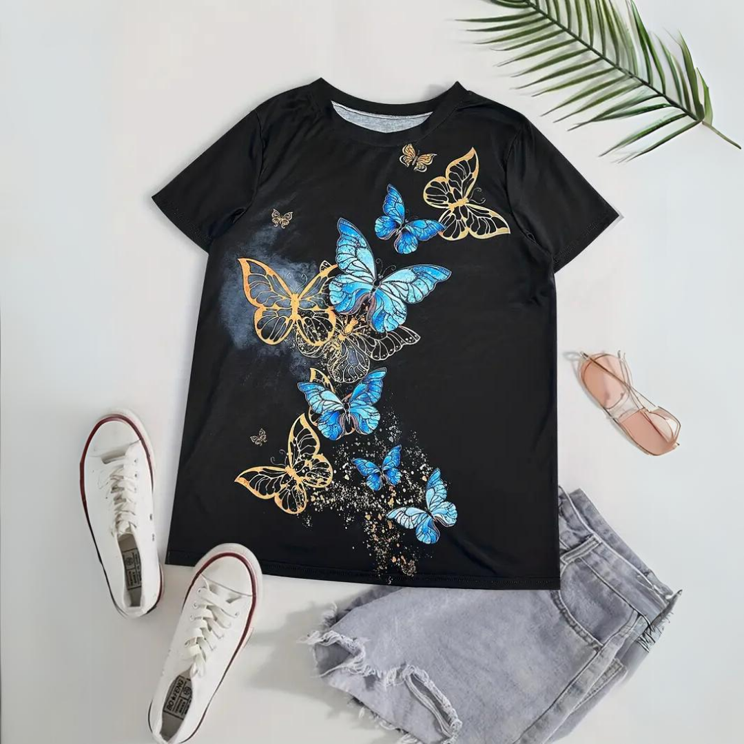 Ashley | Shirt met vlinderprint