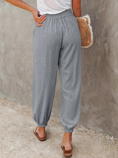 Lange broek met hoge taille