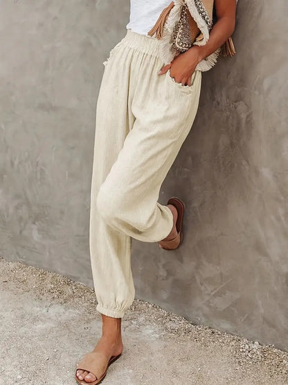 Lange broek met hoge taille