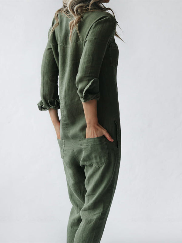 Casual jumpsuit met lange mouwen