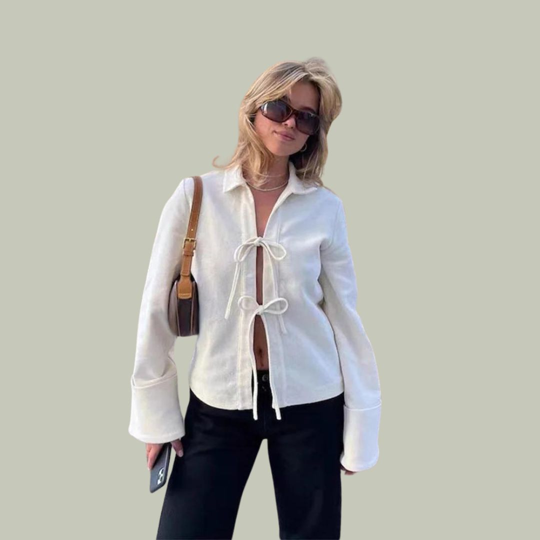 Gestructureerd vest met uitlopende mouwen