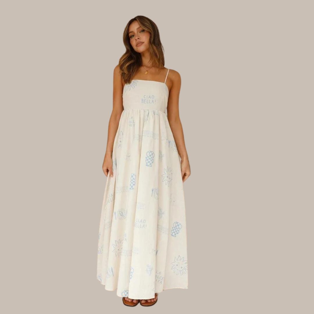 Zomerse maxi-jurk met delicate prints