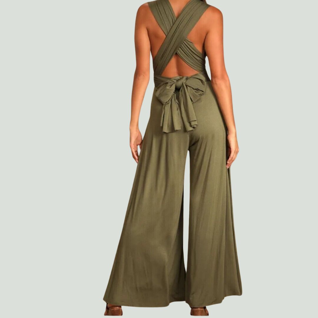 Elegante jumpsuit met gekruiste rug