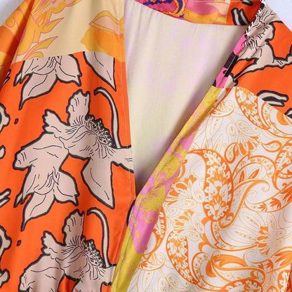 Maxi kimono jurk met vleermuismouwen