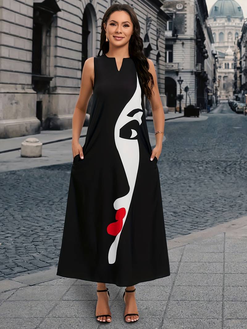 Jurk met figuurprint