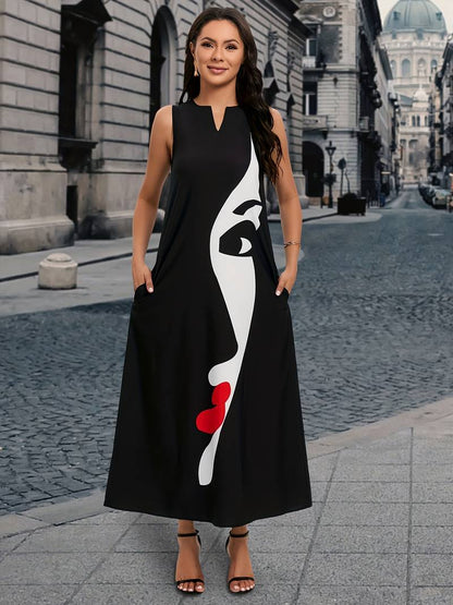 Jurk met figuurprint