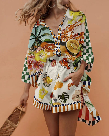 Isaline | Comfy Set met kleurrijke fruitprint