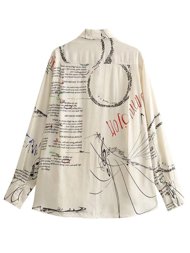 Bedrukte blouse met asymmetrische snit