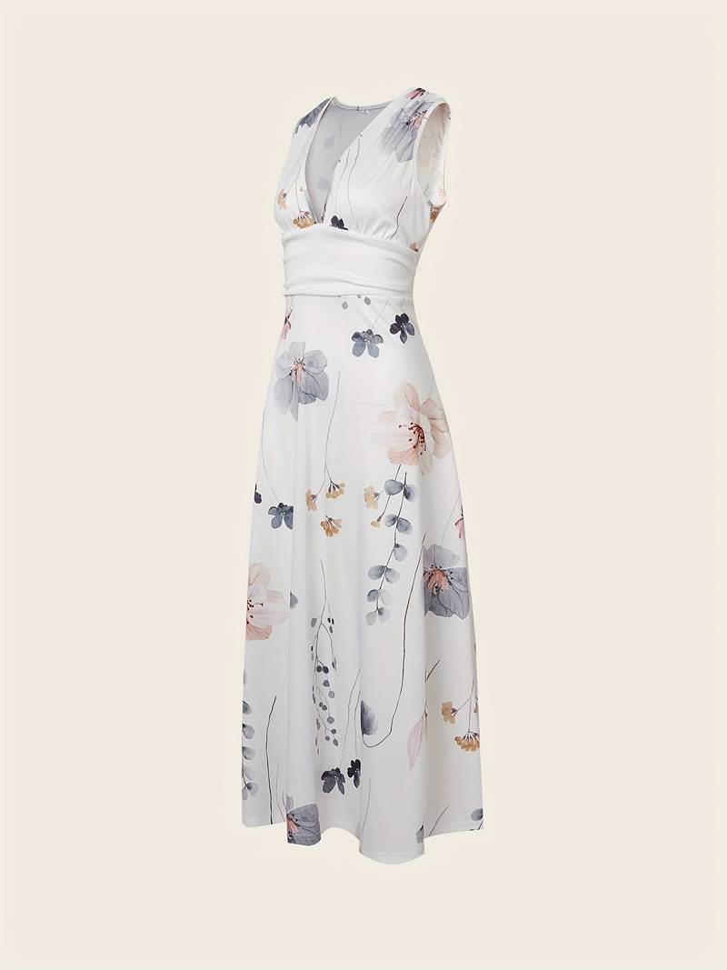 Lange jurk met bloemenprint