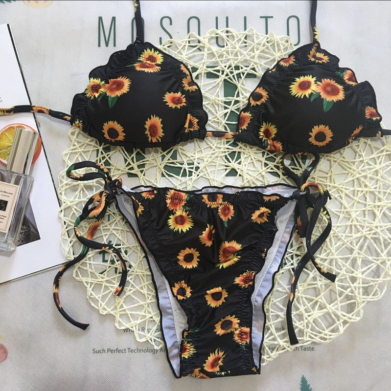 Stijlvolle zonnebloem bikini