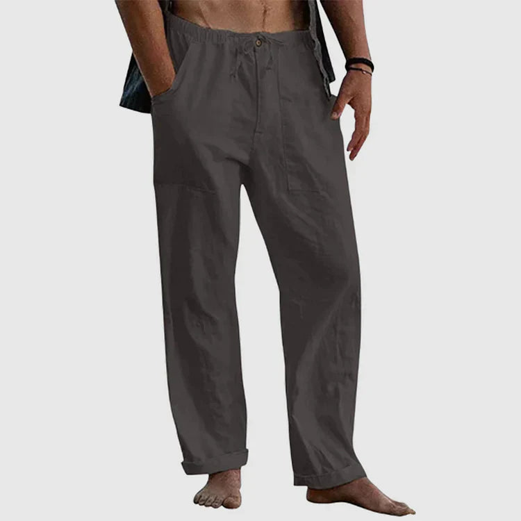 Linnen strandbroek voor heren, losse pasvorm