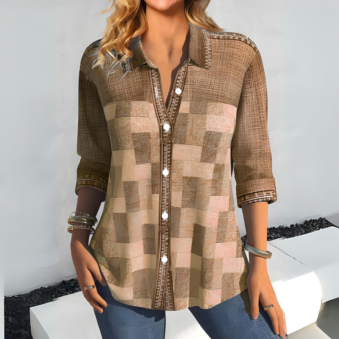 Casual Geruite Blouse