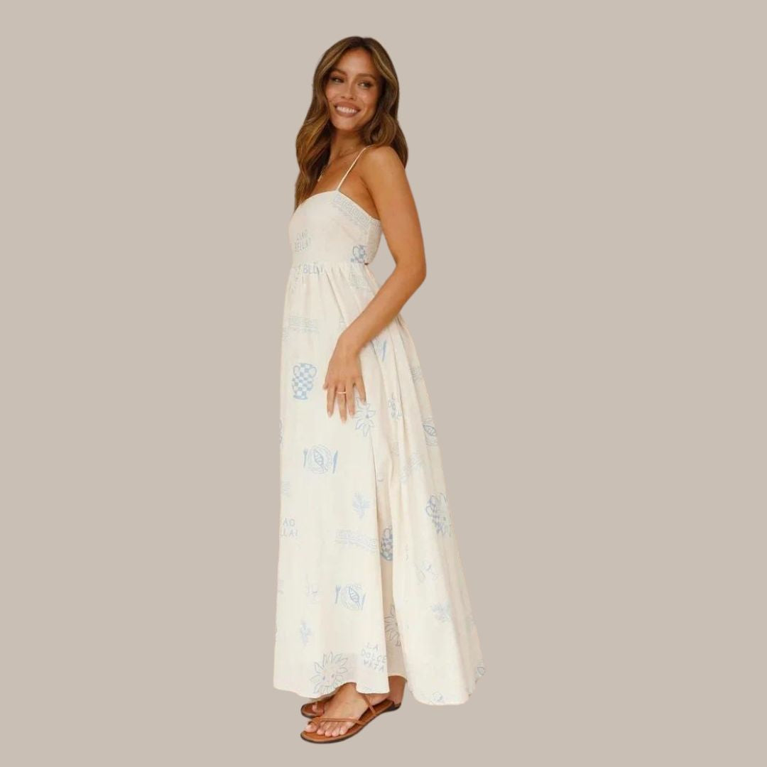 Zomerse maxi-jurk met delicate prints