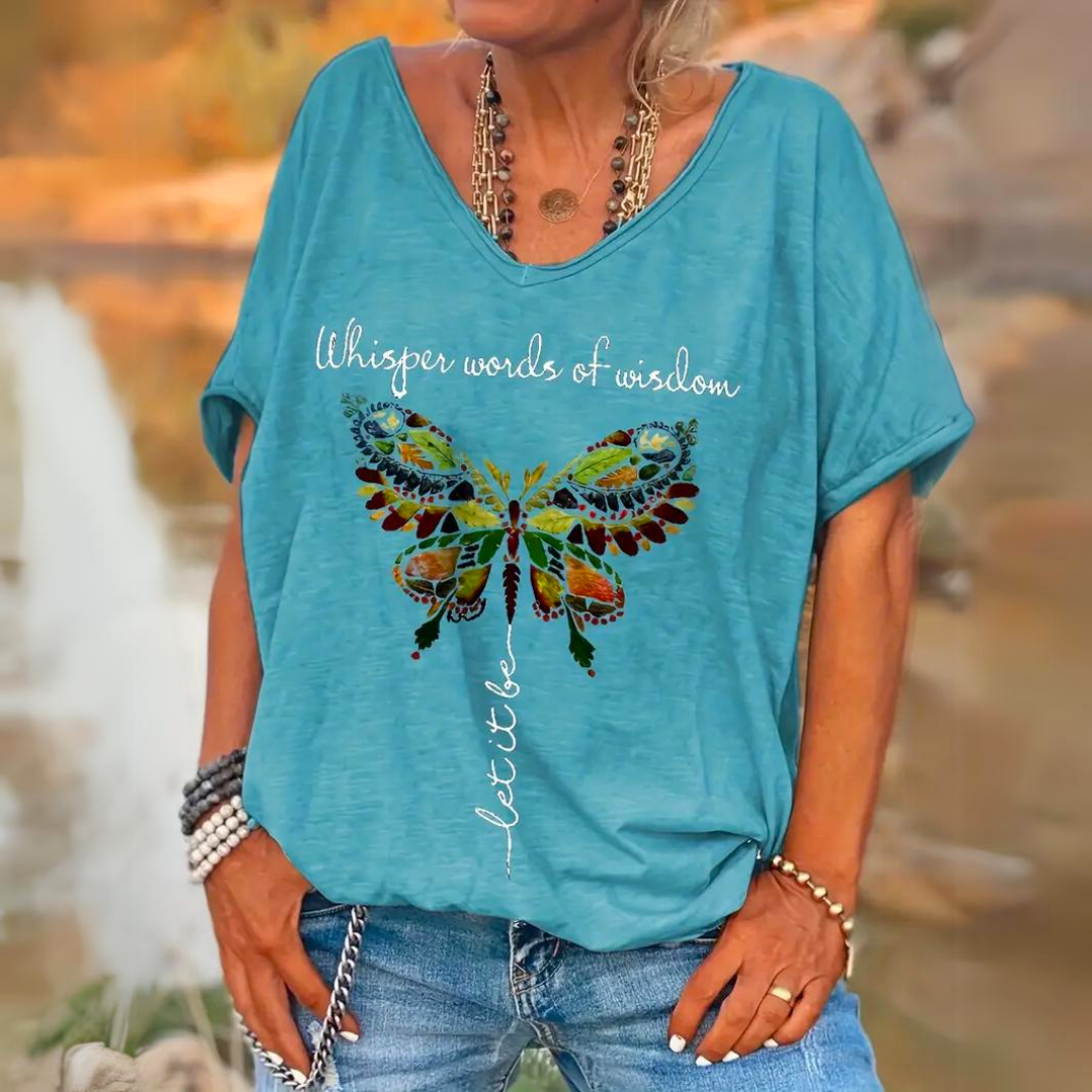 Andrea | Shirt met vlinderprint