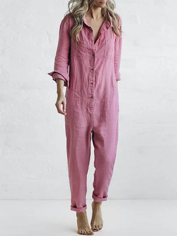 Casual jumpsuit met lange mouwen