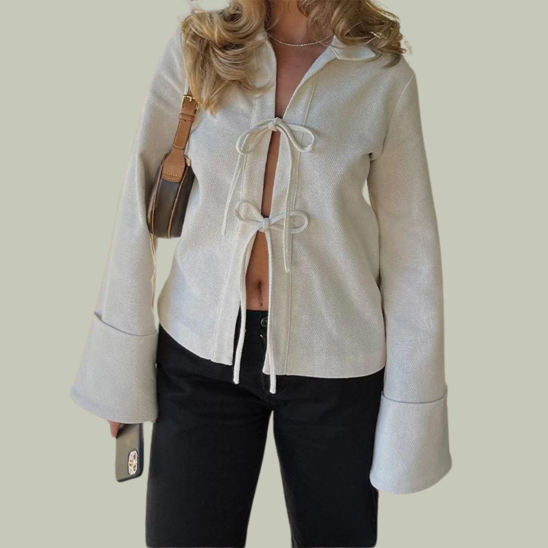 Gestructureerd vest met uitlopende mouwen