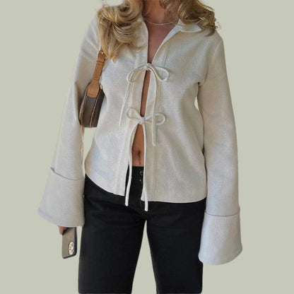 Gestructureerd vest met uitlopende mouwen