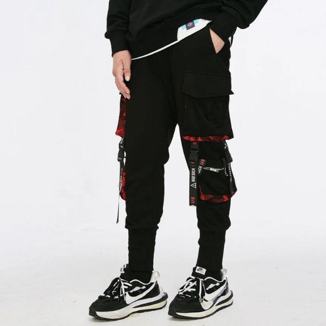 Streetwear joggingbroek met utility straps