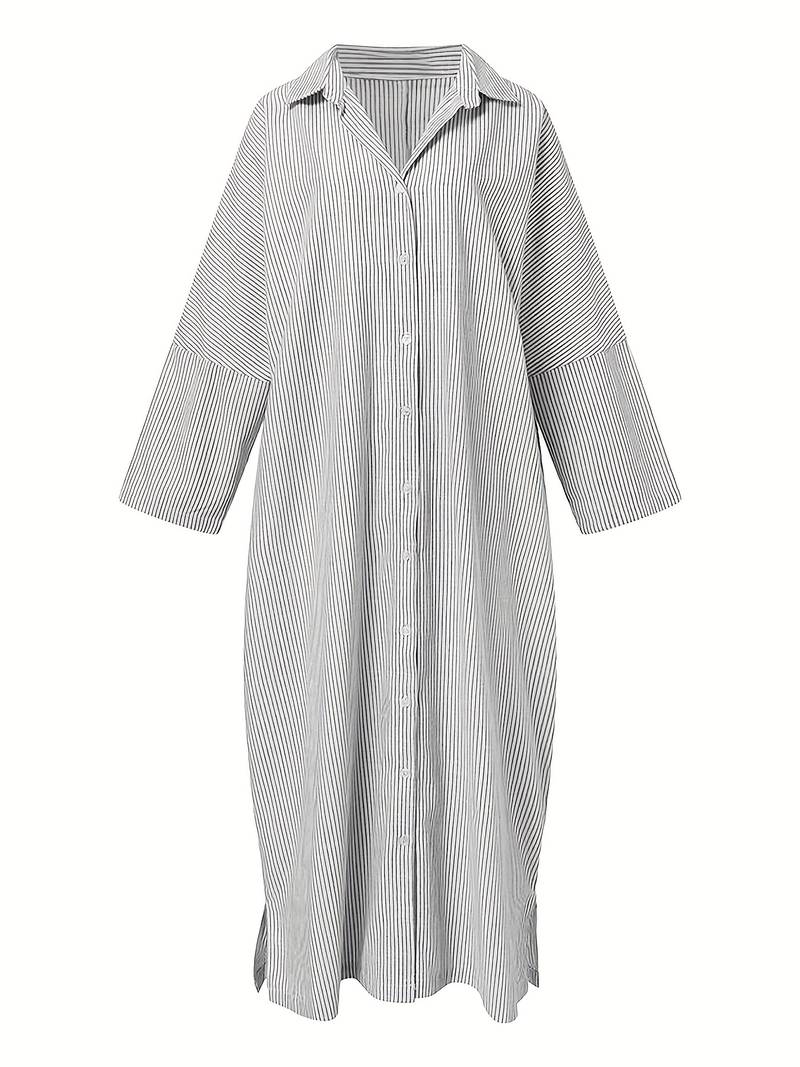 Oversized maxi-jurk met strepen