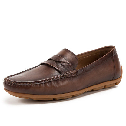 Comfortabele rundleren fashion loafers luxe