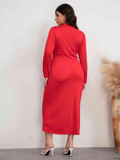 Oversized jurk met aangerimpelde split