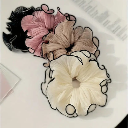 Gevouwen chiffon haarbanden met contrasterende rand