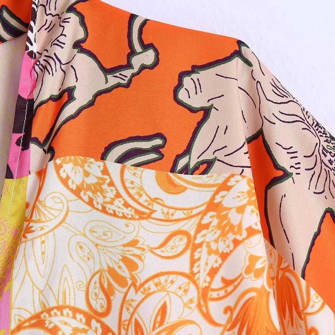 Maxi kimono jurk met vleermuismouwen