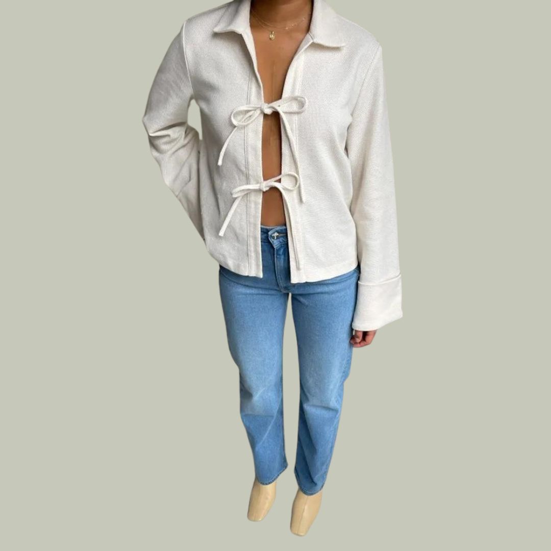 Gestructureerd vest met uitlopende mouwen