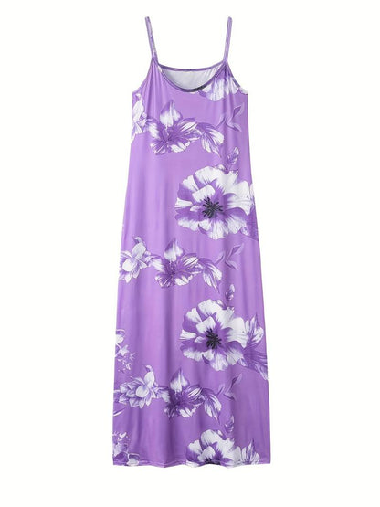 Slim-fit maxi-jurk met bloemenprint