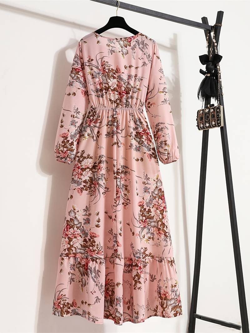 Lange jurk met bohemien bloemenprint