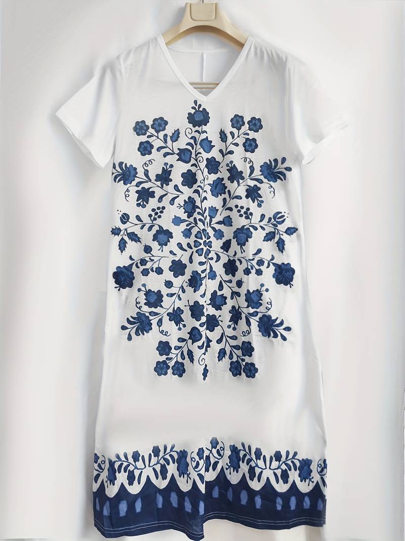 Losse, elegante jurk met abstract patroon