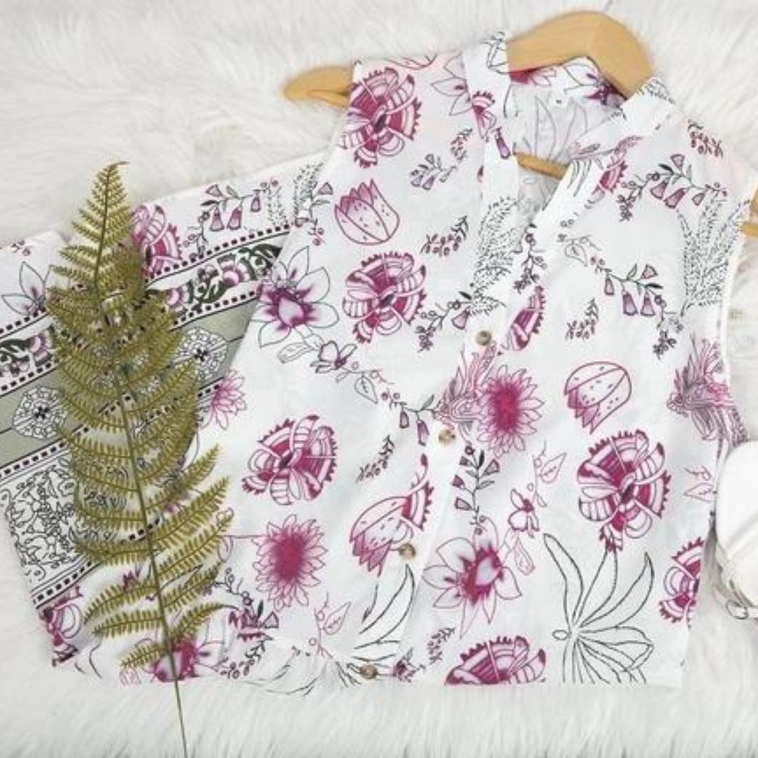 Mouwloze jurk met bloemenpatroon