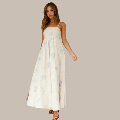 Zomerse maxi-jurk met delicate prints